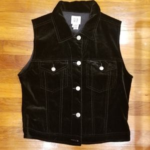 🖤 GAP Velvet Sleeveless Jean Jacket Vest Y2K